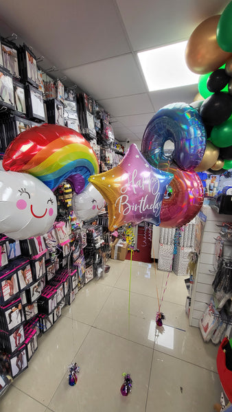 16 Inch Birthday Rainbow Star Foil Balloon