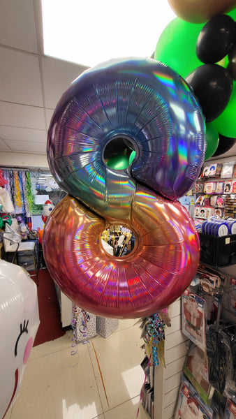 40 Inch Colourful Rainbow Number 8 Foil Balloon