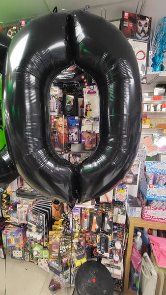 34 Inch Black Number 0 Foil Balloon