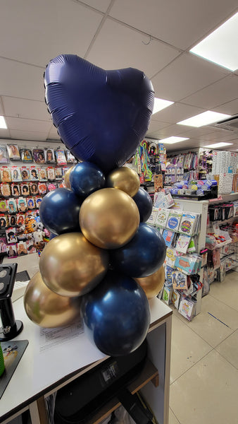 18 Inch Navy Blue Satin Heart Foil Balloon