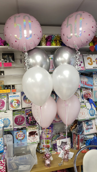 18 Inch 50th Birthday Pink Glitz Foil Balloon