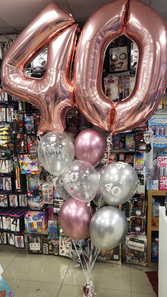 34 Inch Rose Gold (Pink) Number 0 Foil Balloon