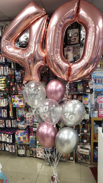 34 Inch Rose Gold (Pink) Number 4 Foil Balloon