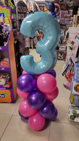 26 Inch Pastel Blue Number 3 Foil Balloon
