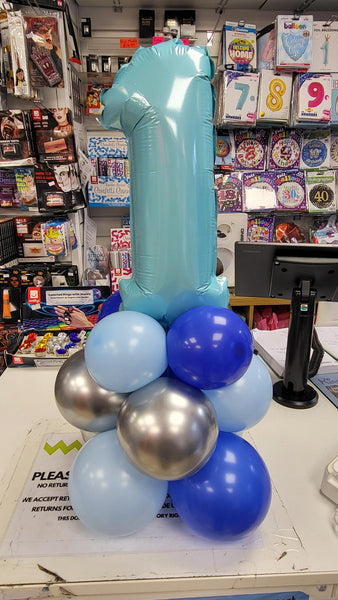 14 Inch Pastel Blue Number 1 Foil Balloon