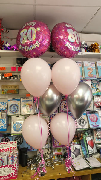 18 Inch Pink Happy 80th Birthday Foil Balloon