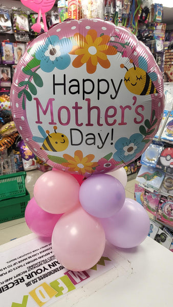 18 inch Mother's Day Bees and Flowers Foil Balloon