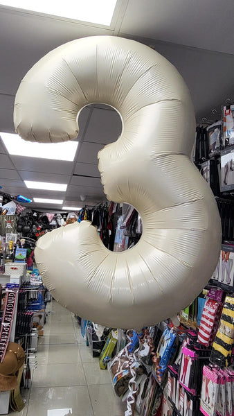 40 Inch Cream Number 3 Foil Balloon
