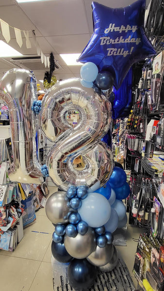 34 Inch Silver Number 8 Foil Balloon