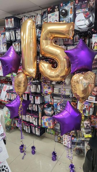 26 Inch Metallic Gold Number 5 Foil Balloon