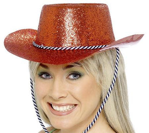 Red Cowboy Glitter Hat