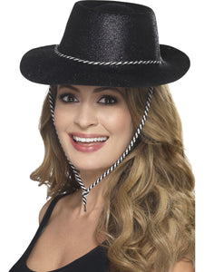 Black Glitter Cowboy Hat