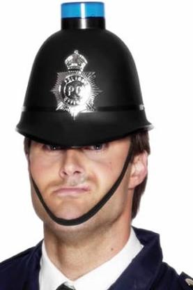 Police Helmet with Flashing Light