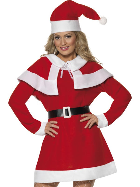 Fleece Miss Santa Costume with Cape