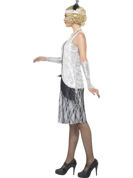 Deluxe Silver Flapper Costume