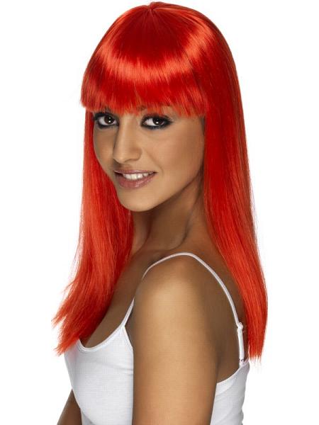 Neon Red Glamourama Wig