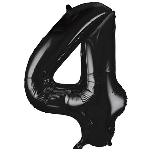 34 Inch Black Number 4 Foil Balloon
