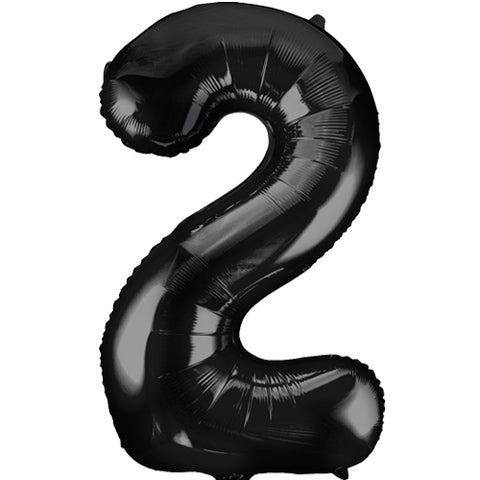 34 Inch Black Number 2 Foil Balloon