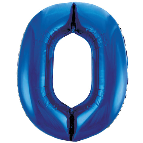 34 Inch Blue Number 0 Foil Balloon