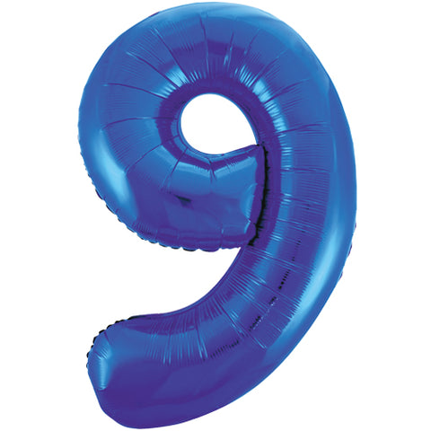34 Inch Blue Number 9 Foil Balloon