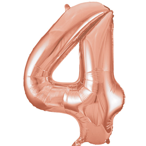 34 Inch Rose Gold (Gold) Number 4 Foil Balloon