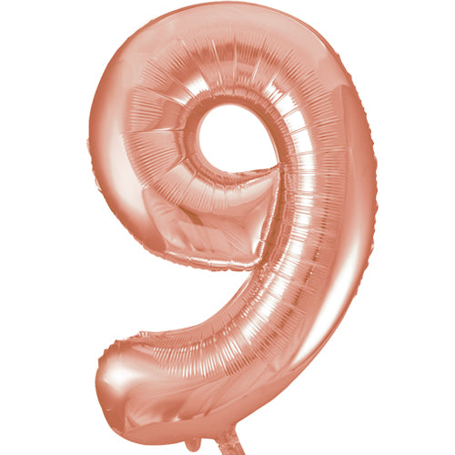 34" Rose Gold (Gold) Number 9 Foil Balloon