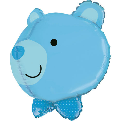 27 Inch 3D Baby Boy Bear Head Supershape Balloon
