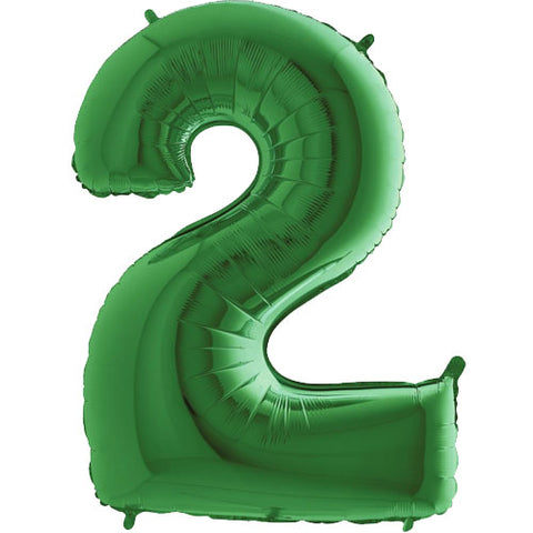 40 Inch Green Number 2 Foil Balloon