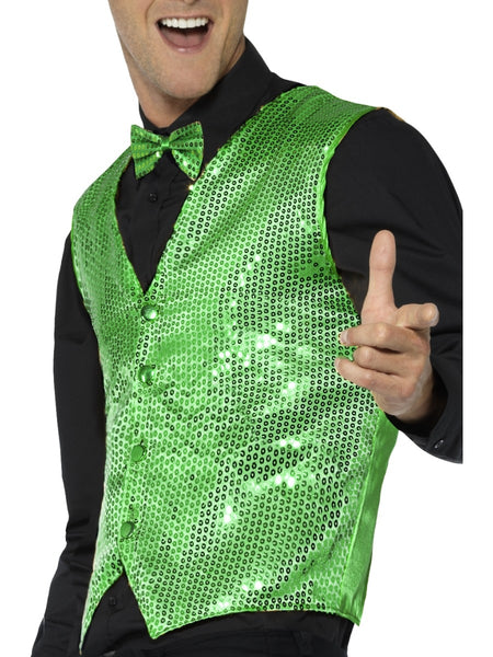 Green Sequin Waistcoat