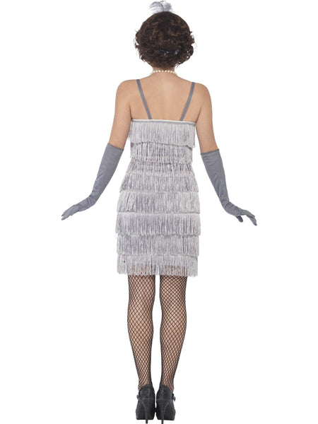Short Silver Flapper Costume