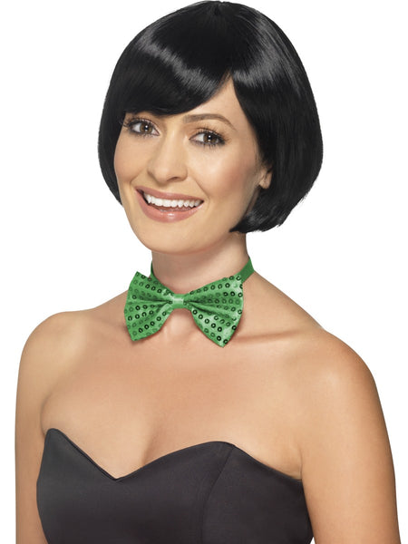 Green Sequin Bow Tie