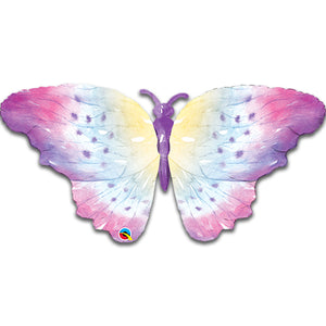 44 Inch Watercolour Butterfly Supershape Foil Balloon