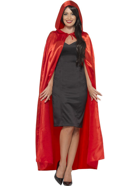 Red Satin Hooded Cape