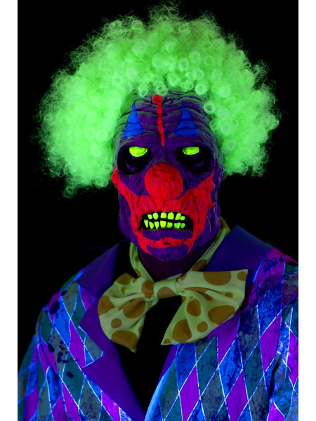 UV Latex Clown Mask with Hair