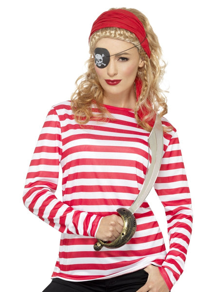 Unisex Red & White Striped Top