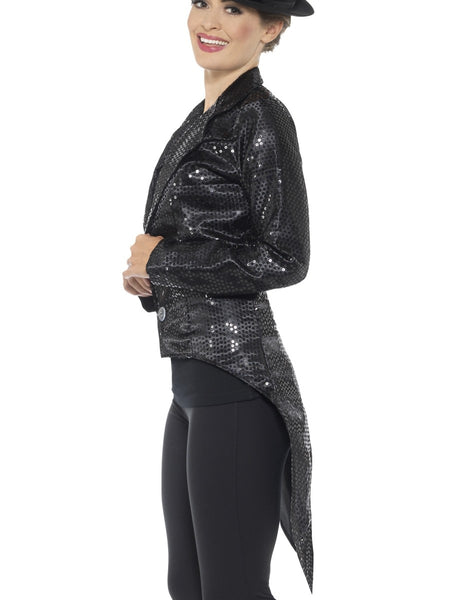 Ladies' Black Sequin Tailcoat