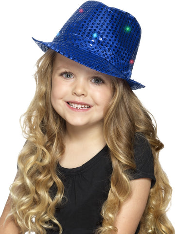 Blue Flashing Sequin Trilby