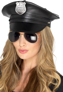 Faux Leather Police Hat