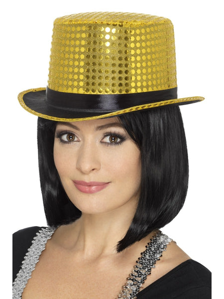 Gold Sequin Top Hat