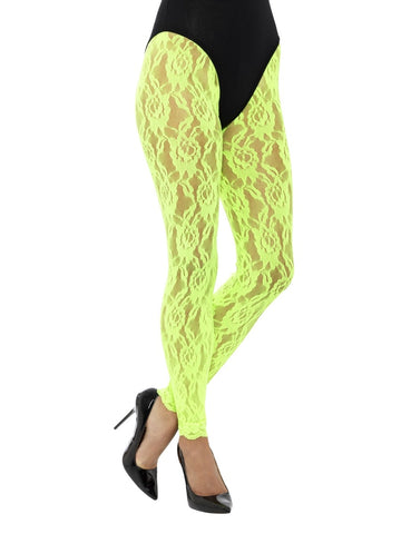 80s Neon Green Lace Leggings