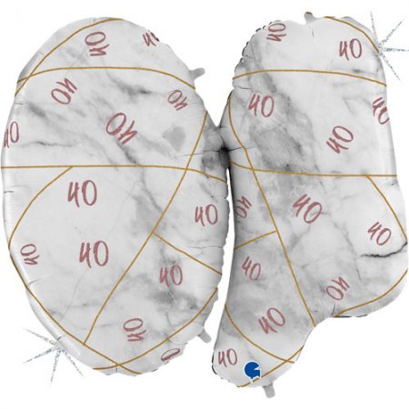 40 Inch Marble Mate Rose Gold 40th Birthday Foil Balloon