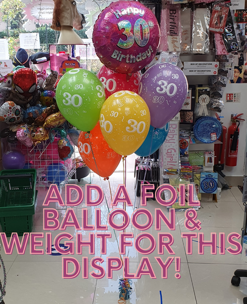Tropical Assortment 30th Birthday Balloons (6pk)