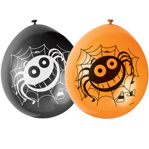 Pack of 10 Halloween Spider Air-filled Latex Balloons