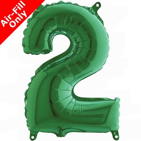 14 Inch Green Number 2 Foil Balloon