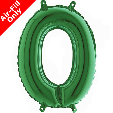 14 Inch Green Number 0 Foil Balloon