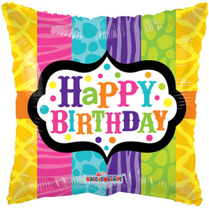 18" Animal Print Happy Birthday Balloon