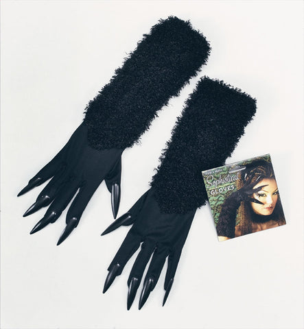 Furry Cat Gloves with Claws