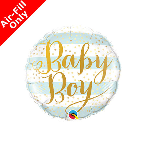 Baby Boy Blue Stripes Balloon on Stick