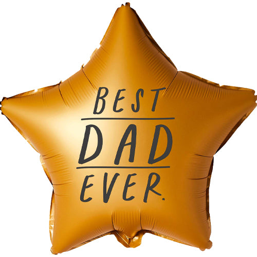 18 inch Best Dad Ever Gold Star Foil Balloon