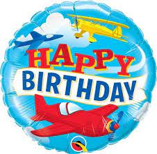 18 Inch Birthday Aeroplanes Foil Balloon